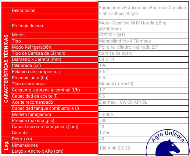 Fumigadora estacionaria gasolina Honda GP200-ES30 (100m manguera,lanza,succ y ret-Garantía 3 meses)