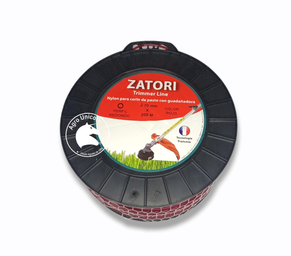 Nylon 2.7mm rojo x 3Lb Zatori (aprox 209m)