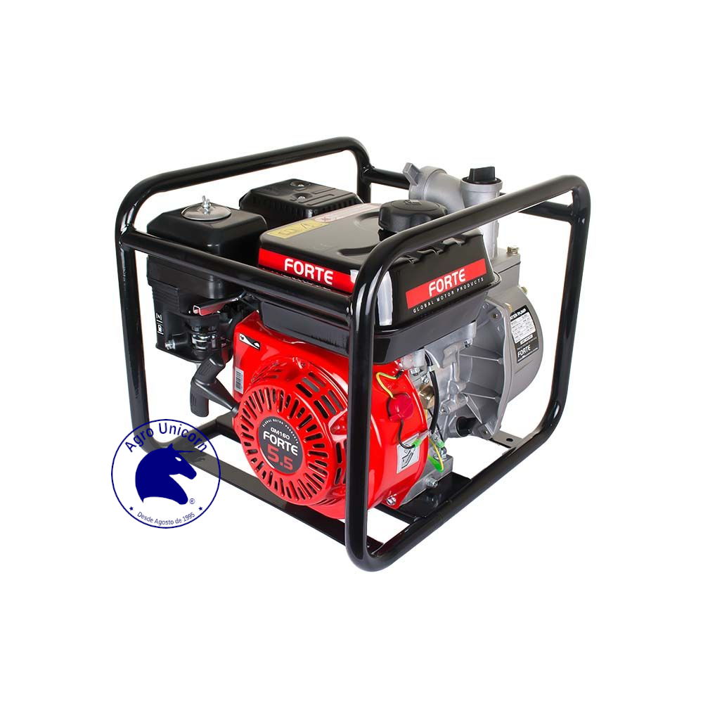 Motobomba autocebante aluminio gasolina Forte DJ50 (2x2-3.3KW-3600rpm-Hmax 25m-Qmax 130gpm-Garantía 3 meses)