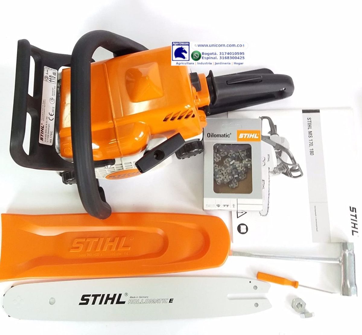 Motosierra Stihl MS170 espada 40cm-3/8P (30.1cc-1.3KW a 8500rpm-cad 55esl-cat y herr-NO INCLUYE ACEITE NI MEZCLADOR)