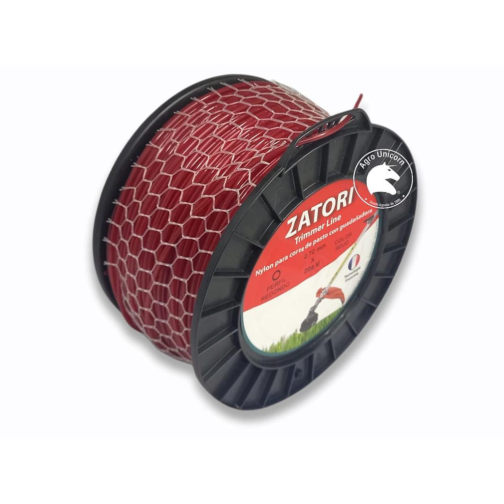 Nylon 2.7mm rojo x 3Lb Zatori (aprox 209m)