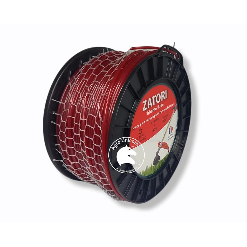 Nylon 3.3mm rojo x 3Lb Zatori (aprox 139m)