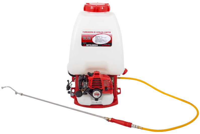 Fumigadora espalda Mitsubishi WL768 (TB26-2T-25.6cc, Pmax 500psi, tanque 27l, lanza, mezcla, herr y cat-Garantía 3 meses)